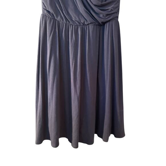 Garnet Hill Blue Dress Drape Front Elastic Waist XL Cotton Blend - Picture 2 of 9